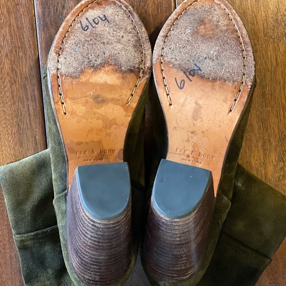 Rag & Bone olive suede boots 8 runs small - Picture 4 of 4